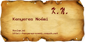 Kenyeres Noémi névjegykártya