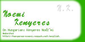 noemi kenyeres business card